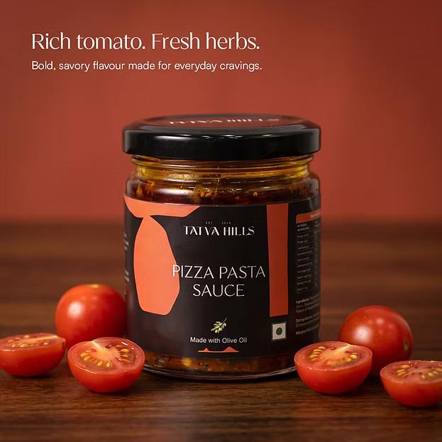 Sauce | Pizza Pasta Sauce -Italian Tomato Herb Sauce – No Added Preservatives &amp; Additives Free – Tatva Hills – 180gm