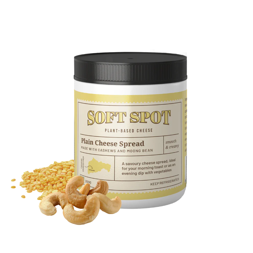 Cheese| Plain Cheese Spread (Made With Cashews and Moong Bean)– Gluten Free, Dairy Free &amp;amp; Lactose Free - Soft Spot Foods - 150gm
