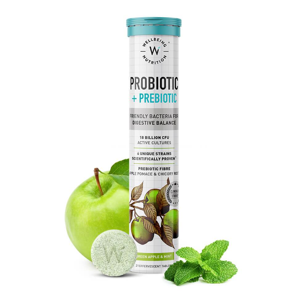 Plant Based Probiotic + Prebiotic – Wellbeing Nutrition – 21 Tablets