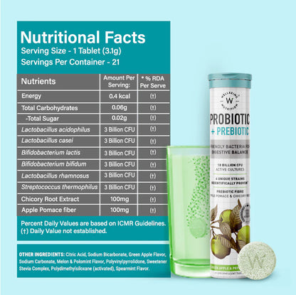 Plant Based Probiotic + Prebiotic – Wellbeing Nutrition – 21 Tablets