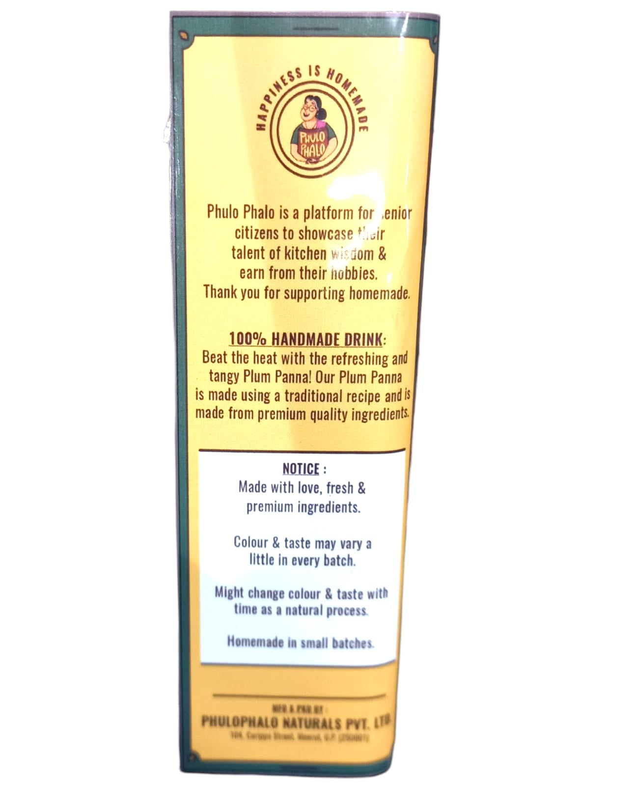 Plum Panna Drink | Indian Spiced Drink With Real Juicy Plums - No Preservatives &amp; No Artificial Flavors - Phulo Phalo - 250ml