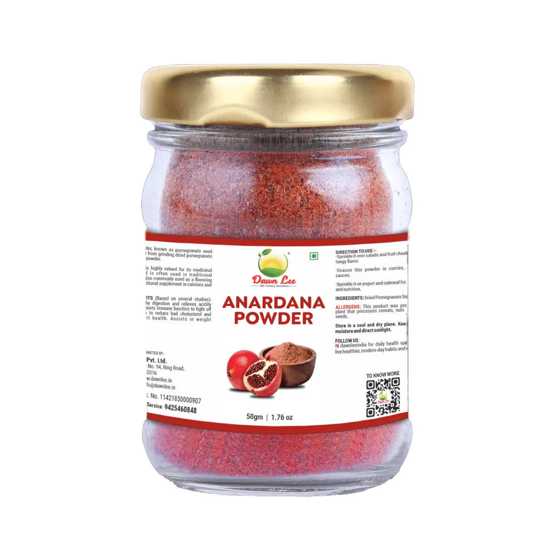 Anardana Powder | Pomegranate Seeds Powder - Vegan, Sprinkle The Zest Savour The Health - Dawn Lee - 50gm