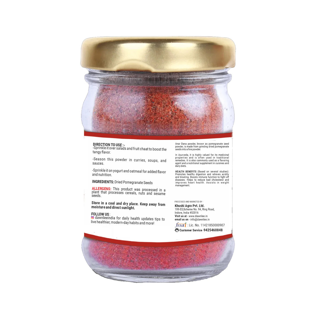 Anardana Powder | Pomegranate Seeds Powder - Vegan, Sprinkle The Zest Savour The Health - Dawn Lee - 50gm