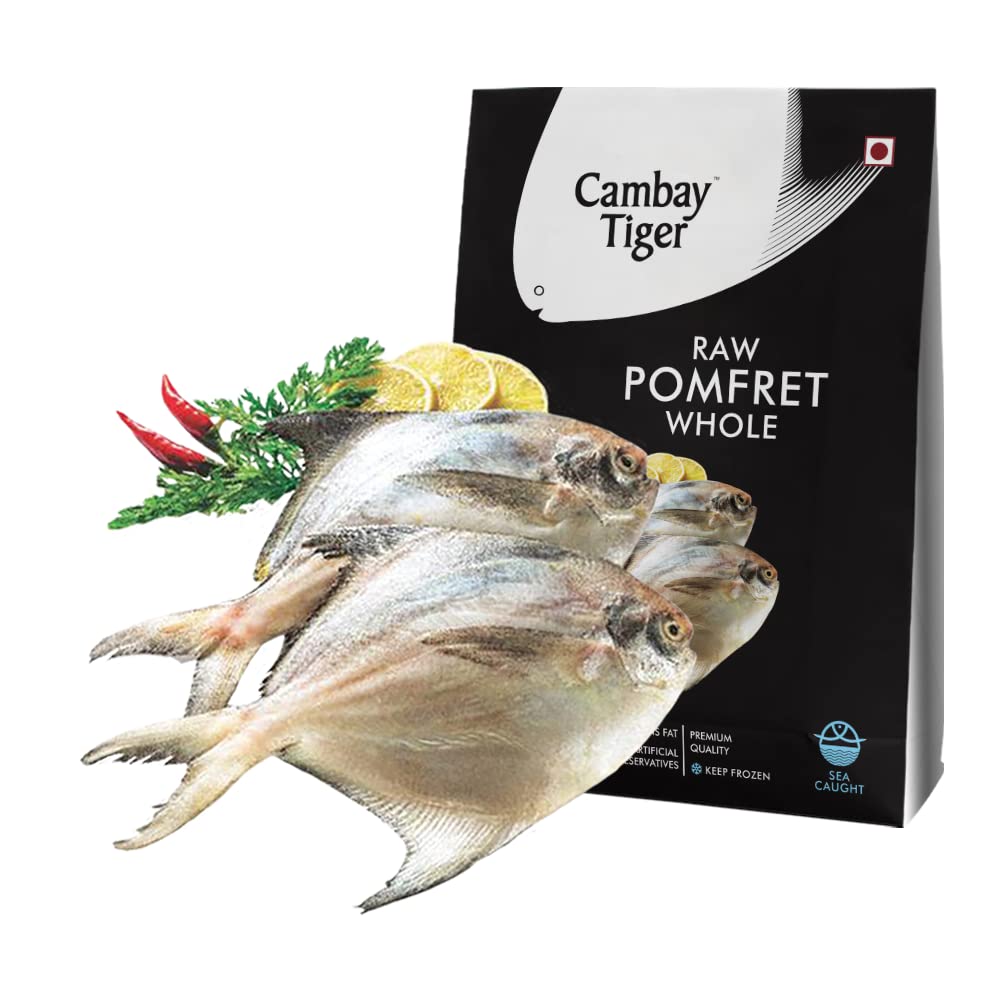 Pomfret Whole - Antibiotics And Hormone Free - Cambay Tiger - 500gm