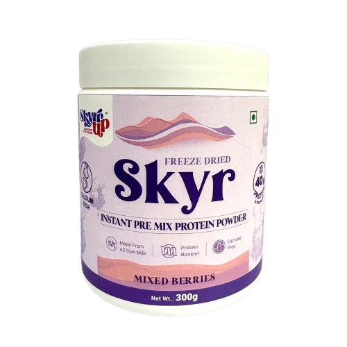 Protein Powder | Pre Mix Mixed Berries -Instant Pre Mix Protein Powder-Made A2 Cow Milk, Protein Booster- No Added Sugar, Zero Preservatives &amp; Lactose Free - Skyrrup - 300gm