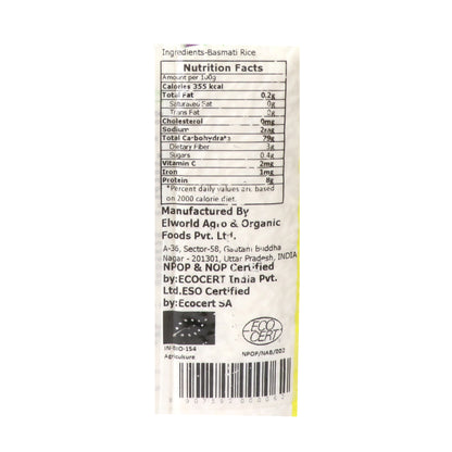 Rice | Premium Basmati Rice - Elworld Organic - 1000gm
