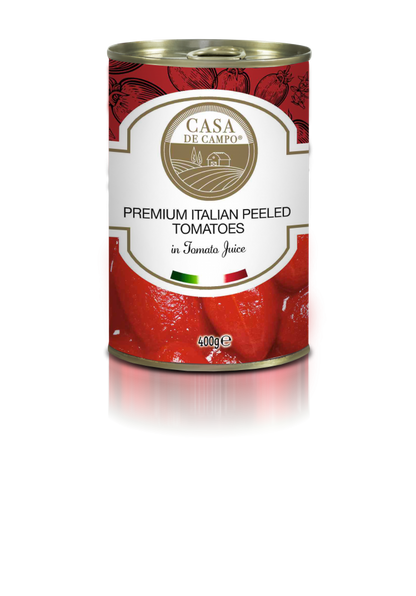 Peeled Tomatoes | Premium Italian Peeled Plum Tomatoes In Tomato Juice - Suitable For Vegetarians - No Added Preservatives &amp;amp; No Stabilisers - Casa De Campo - 400gm