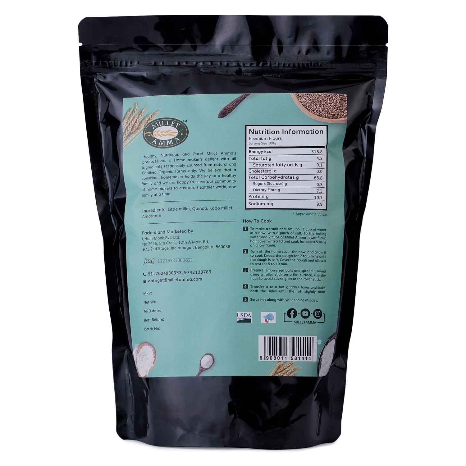 Premium Mix Flour – Vegan &amp;amp; Gluten Free – Millet Amma – 1000gm