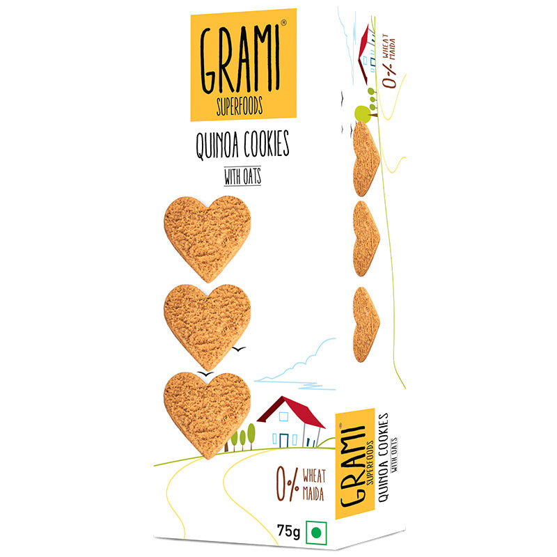 Cookies | Premium Quinoa Millet Cookies With Oats – No Maida - Grami Super Foods – 75gm