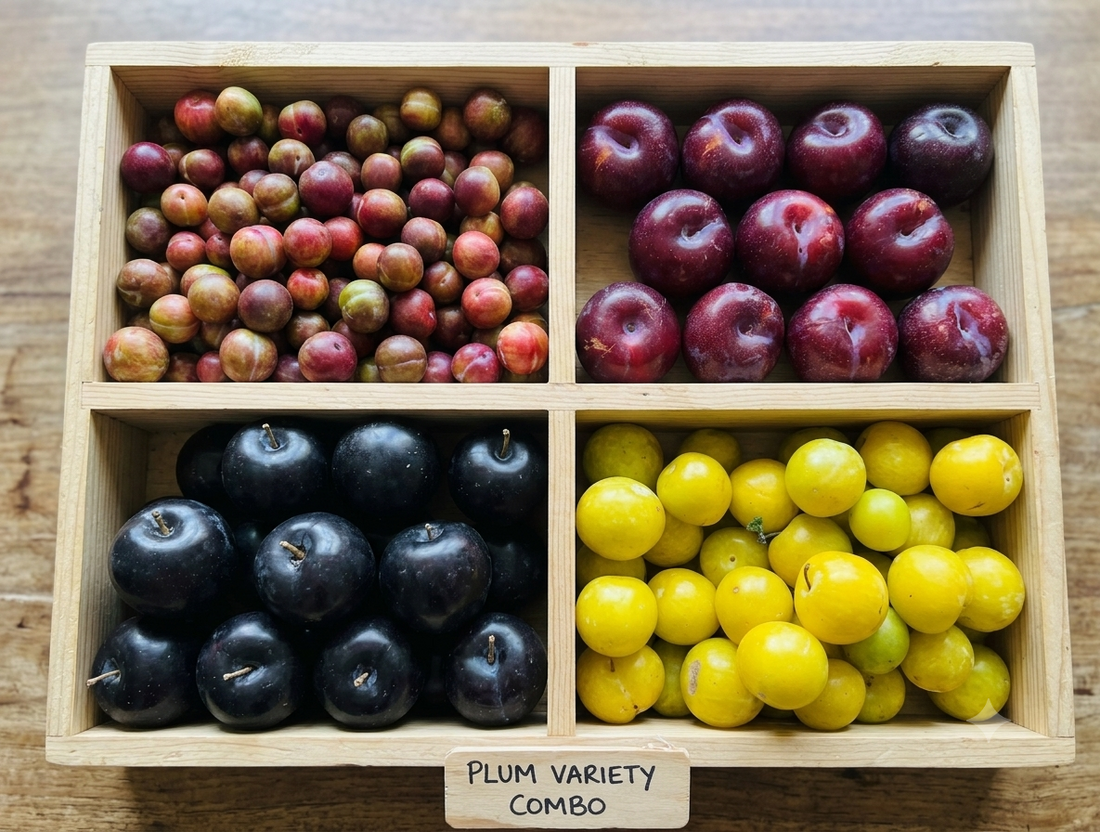 Plum Combo -Classic Plums , Golden Plum, Black Amber &amp; Mariposa Plums - 4 x 250g