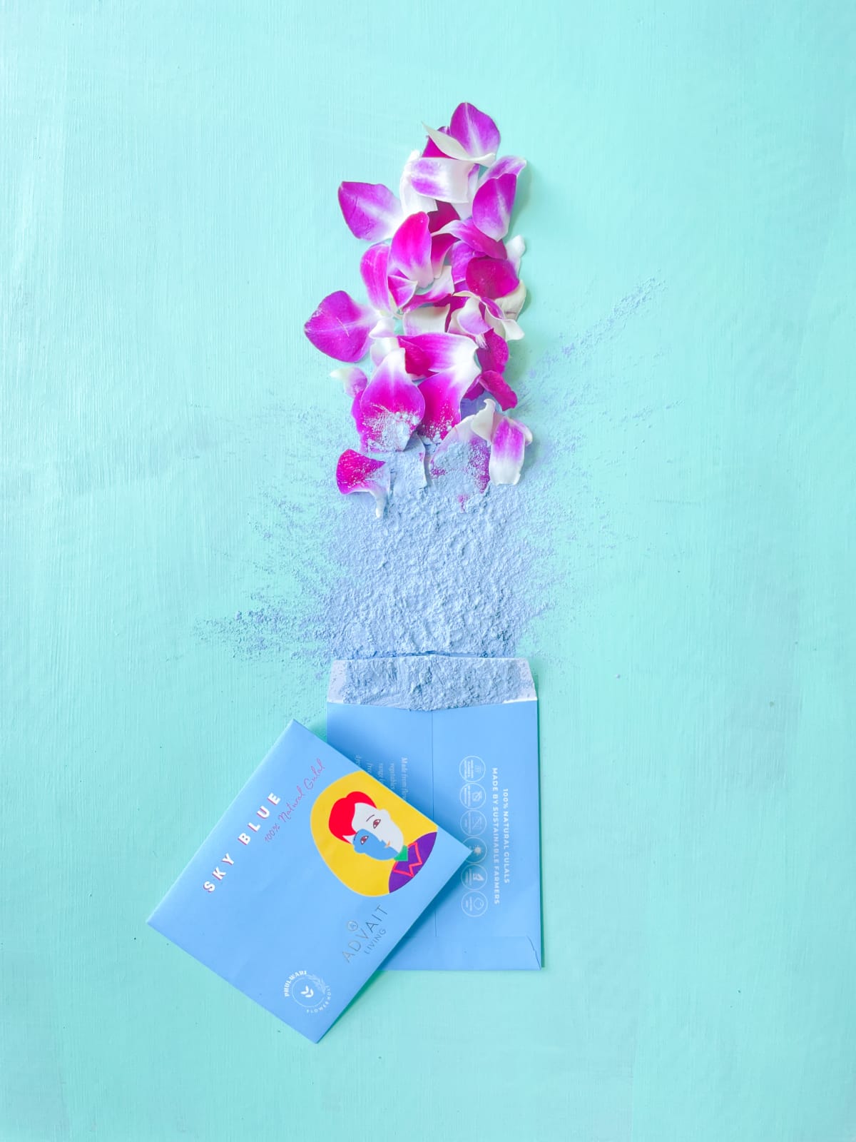 Holi Gulals | Premium Organic (Made From Flowers And Vegetables) – Safe For Kids – No Artificial Perfumes, No Synthetic Dyes &amp; Stain Free – Advait Living – Set Of 4