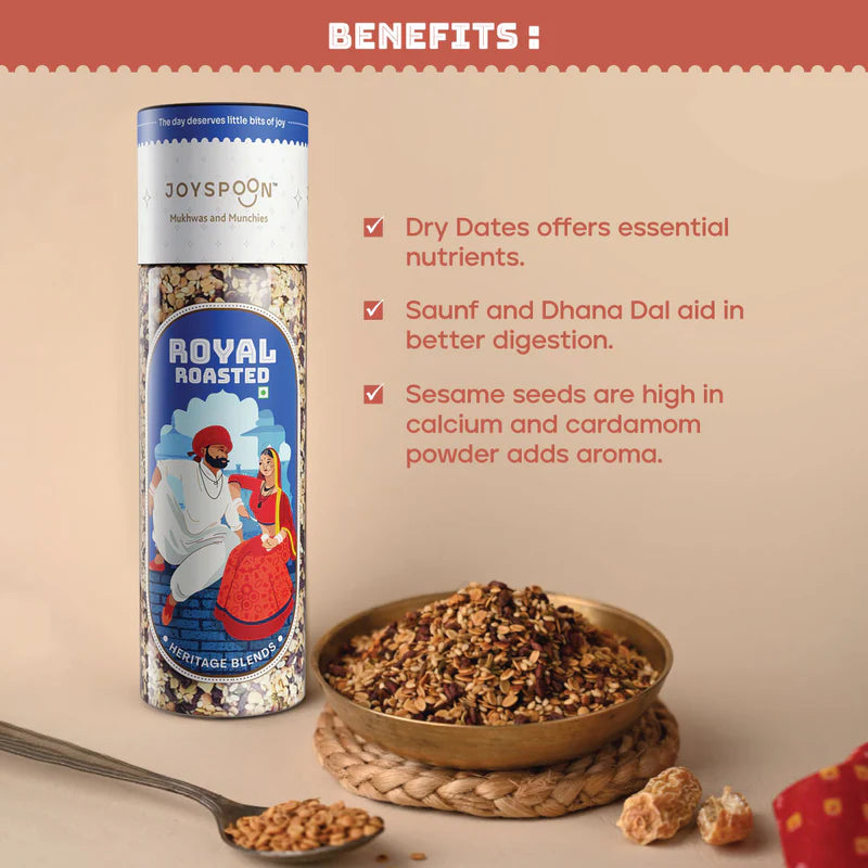 Mouth Freshener | Premium (Royal Roasted) - Made With Premium And All Natural Ingredients - No Supari, No Preservatives &amp; No Artificial Flavour – Joyspoon – 100gm