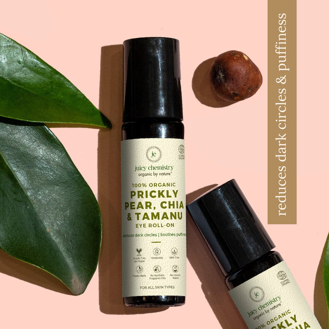 Eye Roll On | 100 % Organic Prickly Pear, Chia & Tamanu Eye Rollon - Juicy Chemistry - 7ml