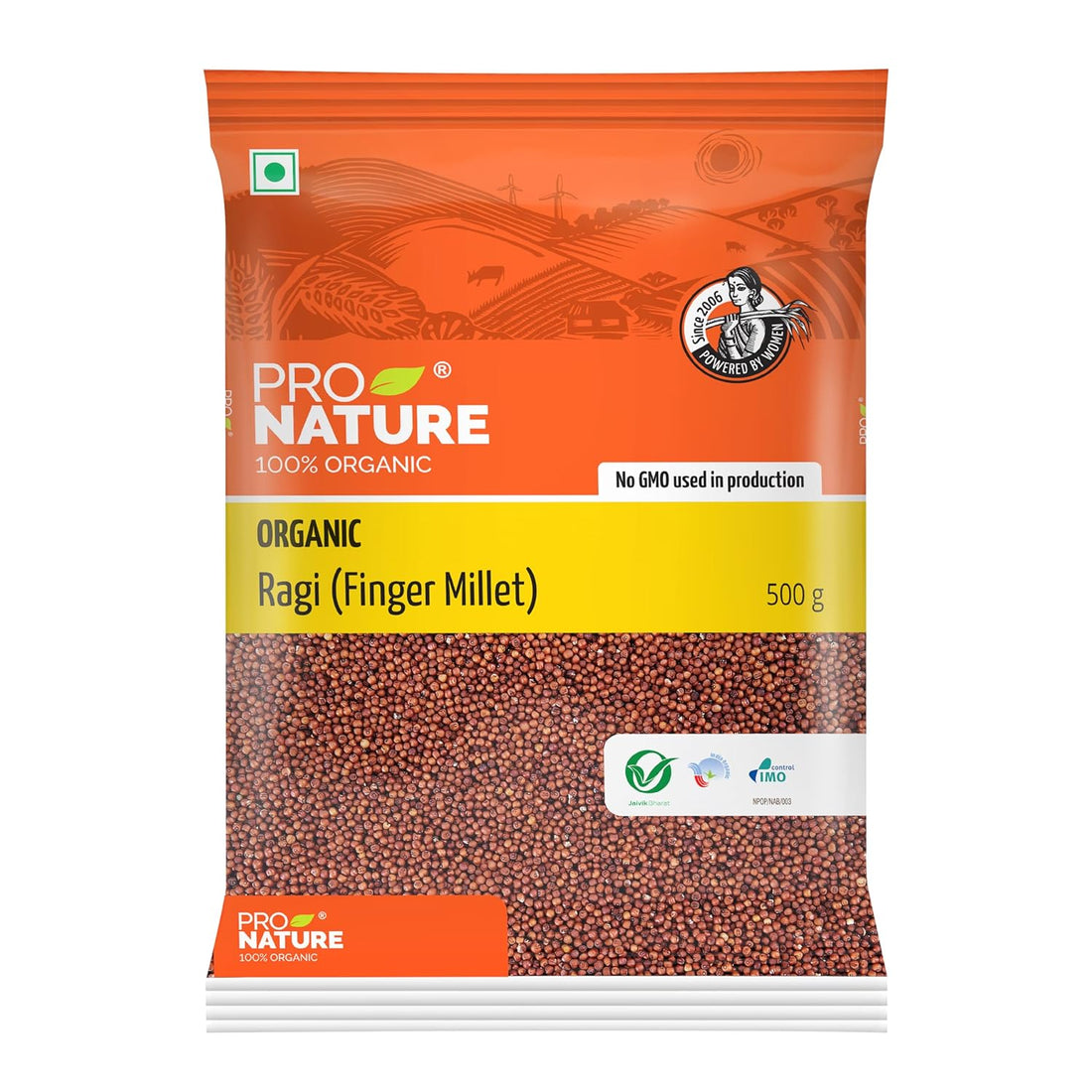 Ragi Millet | Ragi (Finger Millet) - Organic - Non GMO - Pro Nature - 500gm