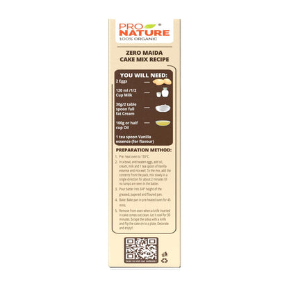 Cake Mix | With Naturally Gluten Free Ingredients - Organic - No Maida - Pro Nature - 325gm
