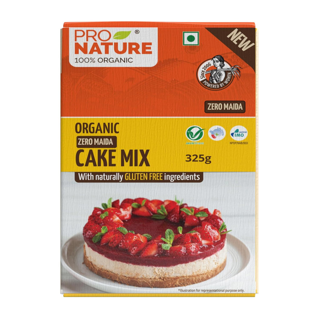 Cake Mix | With Naturally Gluten Free Ingredients - Organic - No Maida - Pro Nature - 325gm