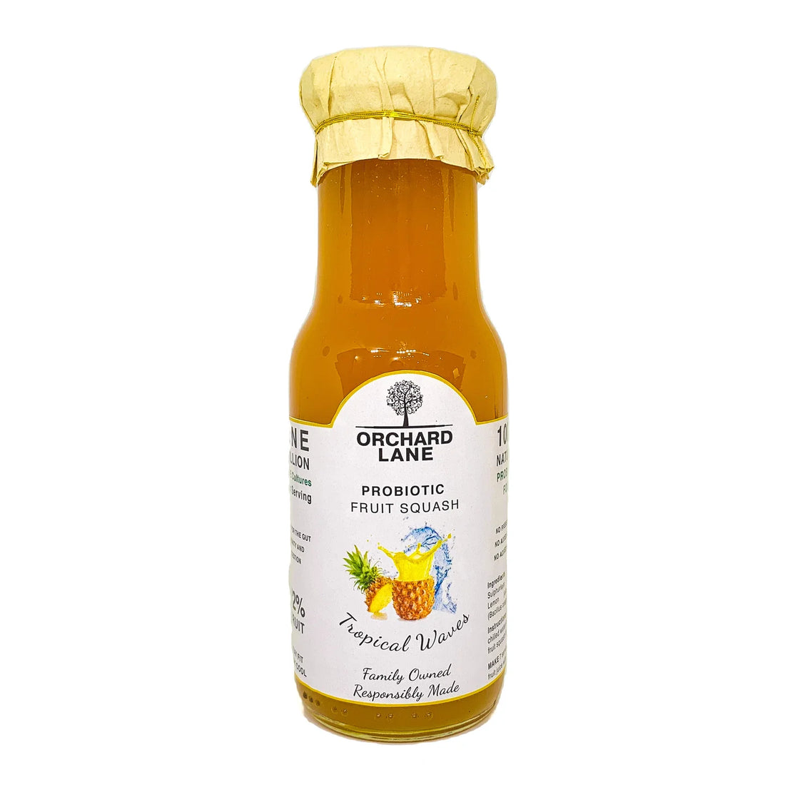 Fruit Squash | 72% Fruit - Probiotic Fruit Squash -Tropical Waves - No Preservatives, Colours & No Added Flavours - Orchard Lane - 225gm