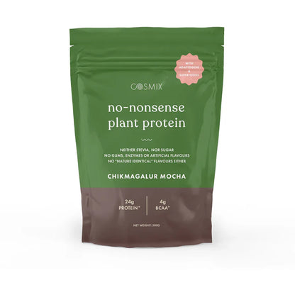 Protein Powder | Plant Protein – No Nonsense - Chikmagalur Mocha - 24gm Protein Per Serving – Vegan, Gluten Free, Soy Free, No Trans Fat, No Added Sugar, Gums, Enzymes &amp;amp; No Added Artificial Flavours – Cosmix – 1000gm