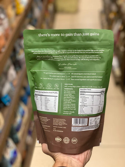 Protein Powder | Plant Protein – No Nonsense - Chikmagalur Mocha - 24gm Protein Per Serving – Vegan, Gluten Free, Soy Free, No Trans Fat, No Added Sugar, Gums, Enzymes &amp;amp; No Added Artificial Flavours – Cosmix – 1000gm