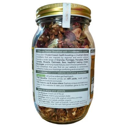 Granola | Protein Prix - 37% Dry Fruits – Vegan, Gluten Free, Zero Trans Fat, No Additives &amp;amp; Preservatives – The Nibble Box – 500gm