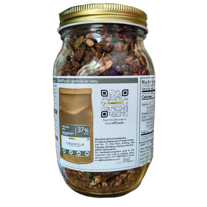 Granola | Protein Prix - 37% Dry Fruits – Vegan, Gluten Free, Zero Trans Fat, No Additives &amp;amp; Preservatives – The Nibble Box – 500gm