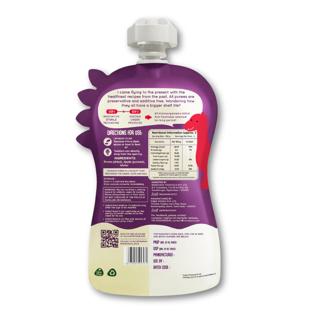Prune Delight | Prune &amp; Apple Puree - No Added Salt &amp;amp; No Added Sugar – rorosaur – 100gm