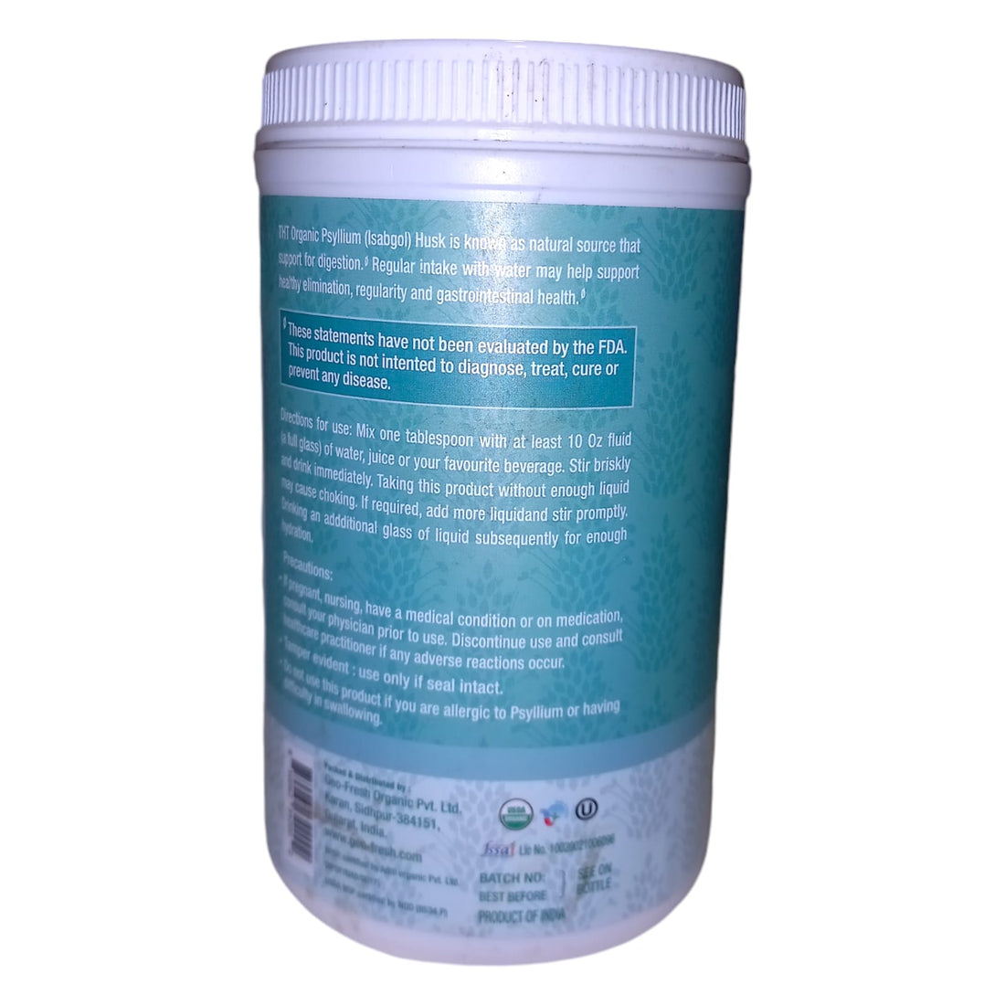 Husk Powder | Psyllium Whole Husk (Isabgol) - USDA Organic - High In Fiber - Vegan, Gluten Free & Non GMO - The Holy Tree - 227gm