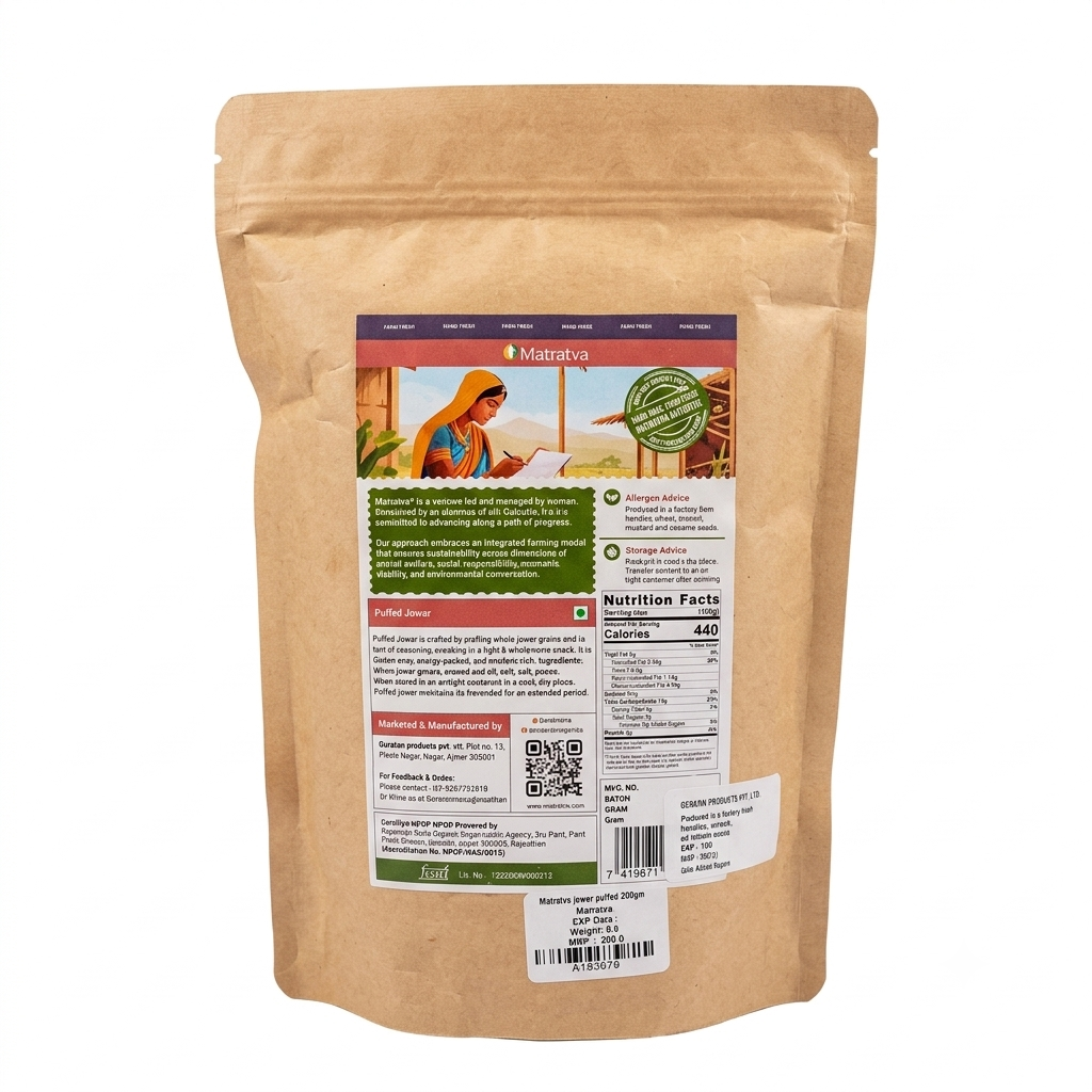 Puffed Bajra |  No Added Colour, Sugar &amp; Preservatives – Matratva – 200gm