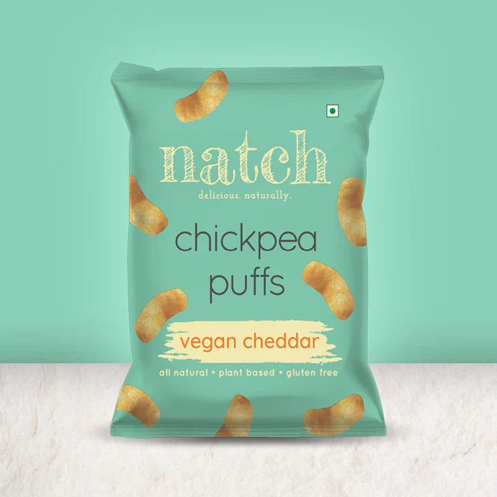 Puffs | Chickpea Puffs (Vegan Cheddar) – All Natural , Plant Based – Vegan, Gluten Free, Trans Fat Free, Non GMO &amp; No Added Artificial Flavor – natch – 65gm