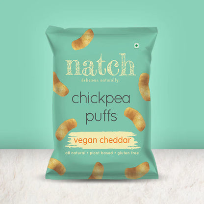 Puffs | Chickpea Puffs (Vegan Cheddar) – All Natural , Plant Based – Vegan, Gluten Free, Trans Fat Free, Non GMO &amp; No Added Artificial Flavor – natch – 65gm