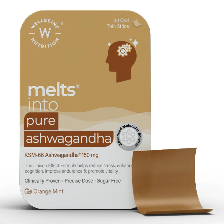 Ashwagandha | Pure Ashwagandha (KSM-66 Ashwagandha 150mg) - Orange Mint - Sugar Free - Wellbeing Nutrition