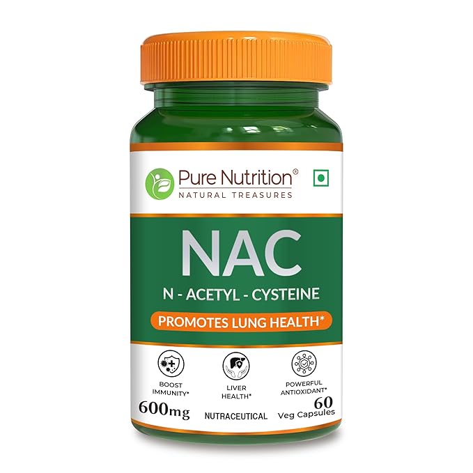 NAC | NAC (N-Acetyl L-Cysteine) – Boosts Immunity, Supports Liver Health, Provides Antioxidant Protection, And Promotes Lung &amp; Respiratory Health – Pure Nutrition – 600mg – 60 Veg Capsules