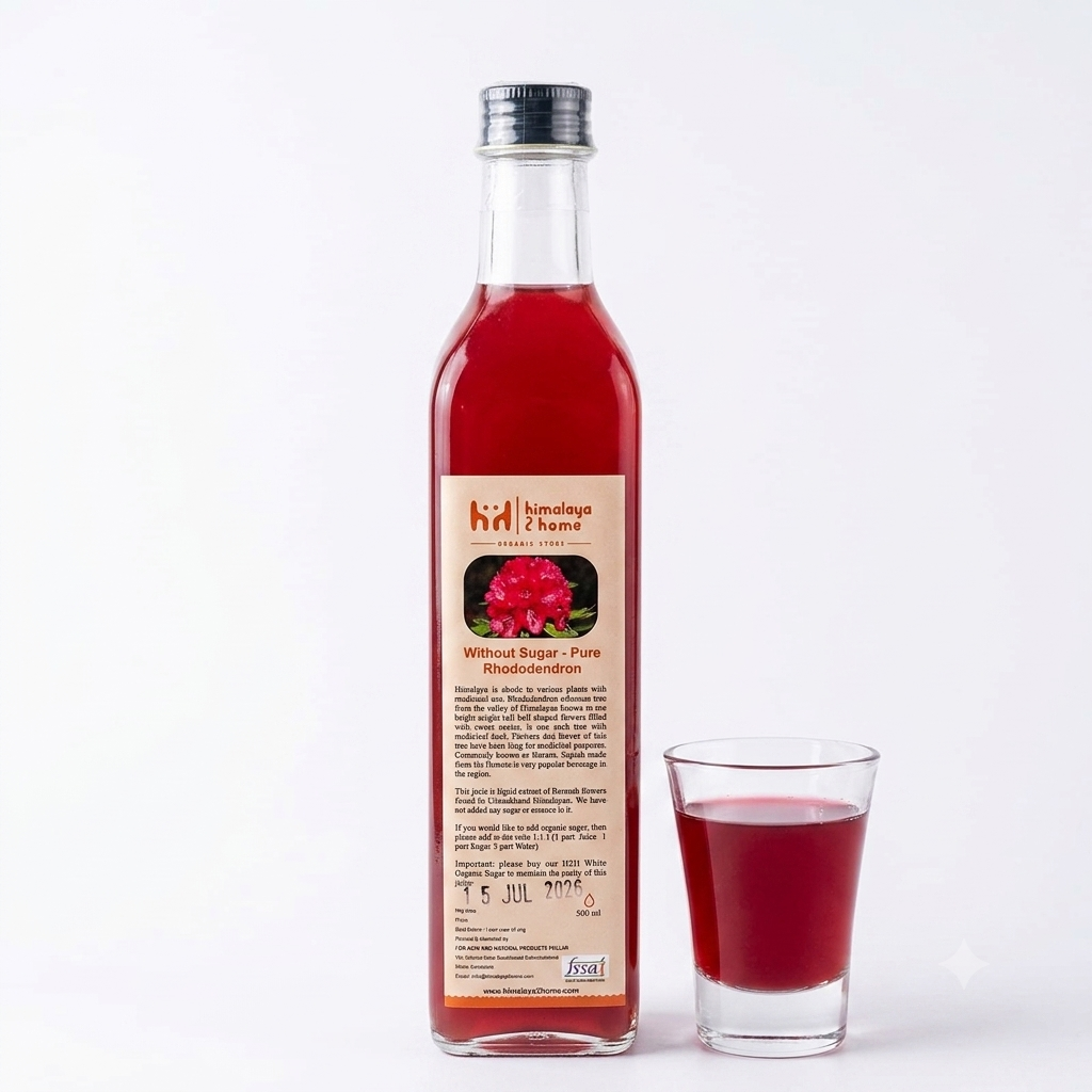 Juice |  Pure Rhododendron (Buransh) Juice (Without Sugar) -Buransh Flowers Found in Uttarakhand Himalayas - No Added Artificial Colors, Distillation &amp; No Added Preservatives – Himalaya2Home – 500ml