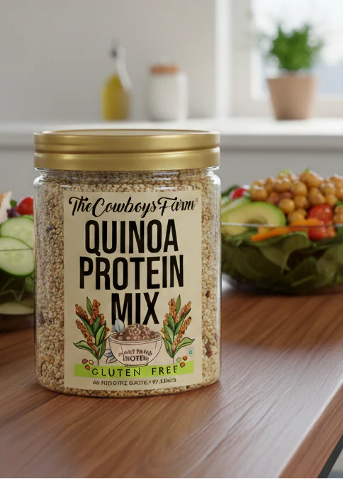 Quinoa Protein Mix - Plant Based Protein -Gluten Free -  No Palm Oil &amp; No Added Preservatives - The Cow Boys Farm – 150gm