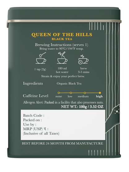Tea | Queen Of The Hills - Black Tea - USDA Organic - Luxmi Estates - 100gm
