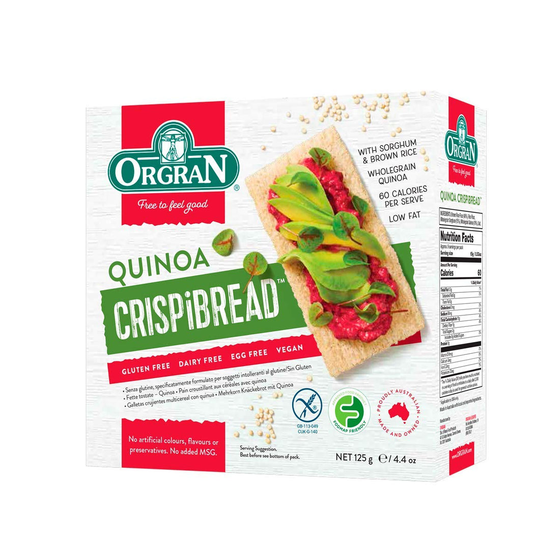Quinoa Crispibread – Vegan, Gluten Free & Dairy Free - Orgran – 125gm