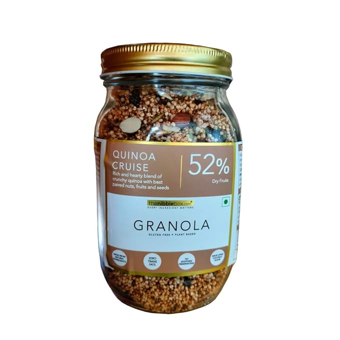 Quinoa Cruise - Granola - Vegan, Gluten Free &amp;amp; Zero Processed Sugar - The Nibble Box - 350gm