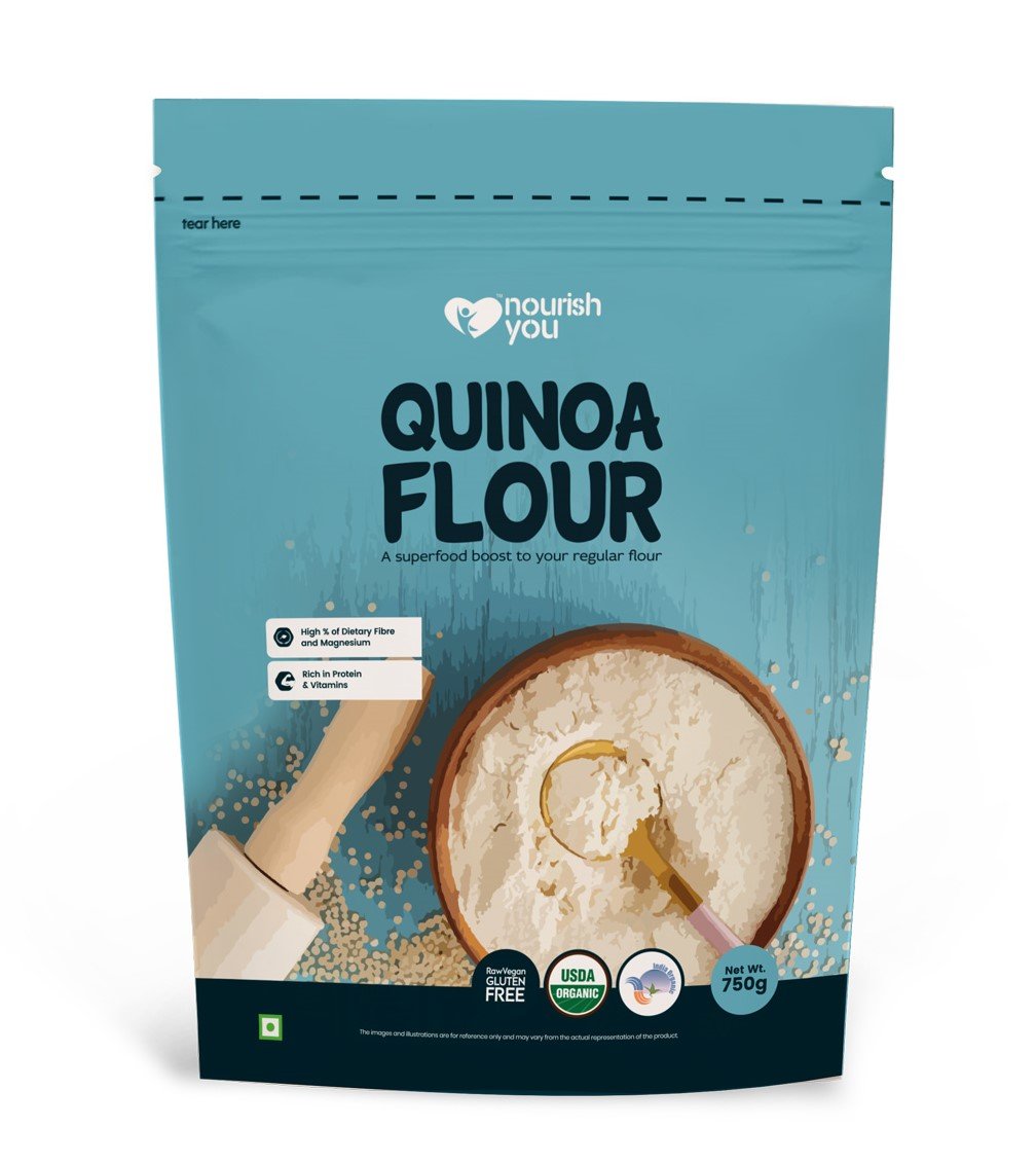 Quinoa Flour - Vegan, Gluten Free, Rich In Protein & Vitamin - Nourish You - 750gm