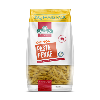 Quinoa Penne Pasta  | Vegan, Gluten Free, Dairy Free &amp; Egg Free - Orgran  - 350gm