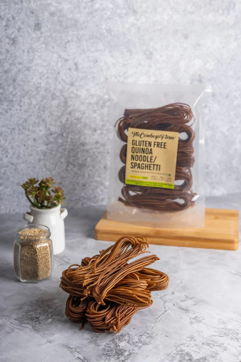 Noodles | Quinoa Noodles (Spaghetti) – 7.09gm Protein – Vegan, Gluten Free – The Cowboys Farm – 200gm
