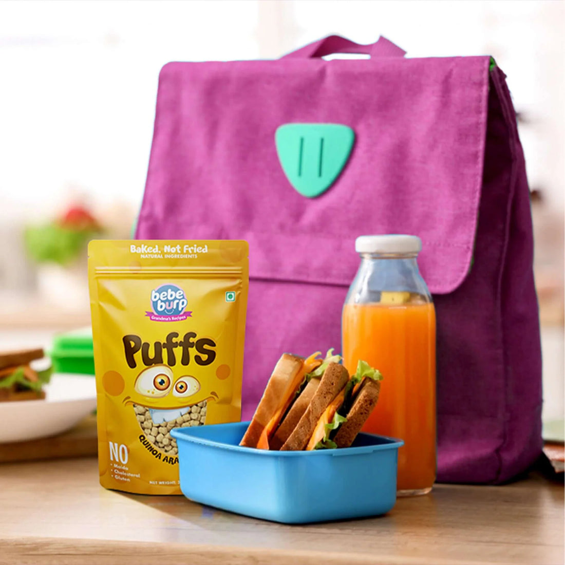 Puffs | Quinoa Puffs for Baby - Arabic Herbs – Gluten Free, Cholesterol Free, No Added Preservatives &amp;amp; No Trans Fat – Bebe Burp – 35gm