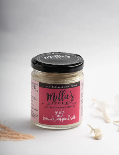 Cheese Spread | Garlic and Pink Himalayan Salt - Artisanal, Plant Based -Dairy Free-No preservatives– Millie’s Kitchen – 175gm