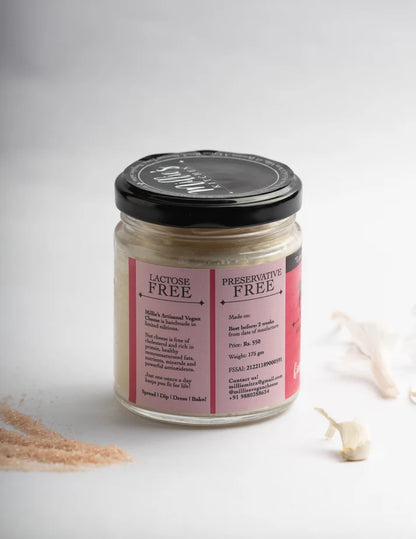 Cheese Spread | Garlic and Pink Himalayan Salt - Artisanal, Plant Based -Dairy Free-No preservatives– Millie’s Kitchen – 175gm