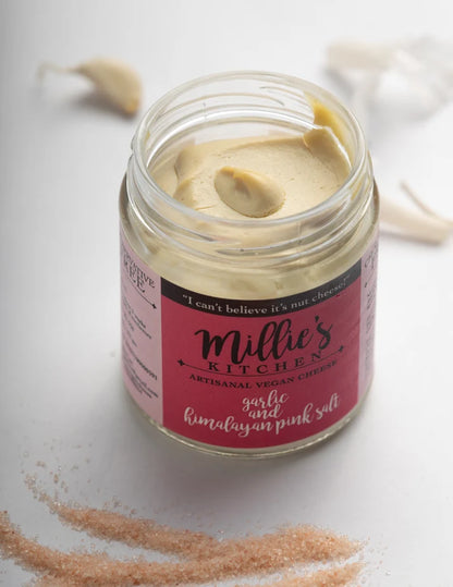 Cheese Spread | Garlic and Pink Himalayan Salt - Artisanal, Plant Based -Dairy Free-No preservatives– Millie’s Kitchen – 175gm