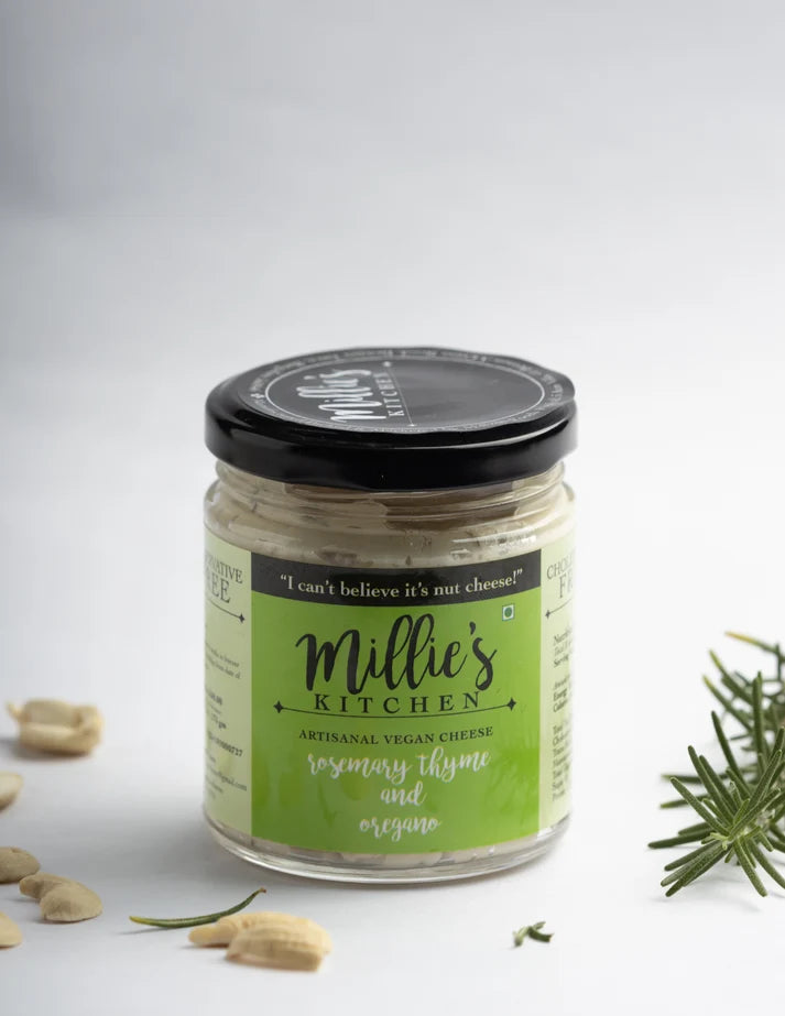 Cheese Spread ( Rosemary, Thyme &amp; Oregano) -Plant Based -Dairy Free-No preservatives– Millie’s Kitchen – 175gm