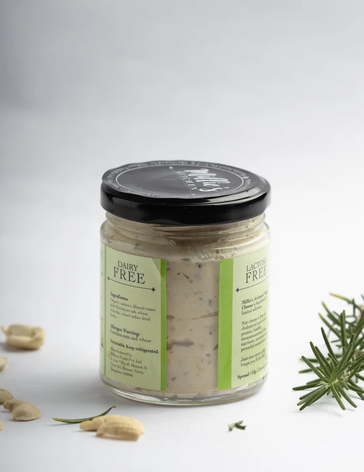 Cheese Spread ( Rosemary, Thyme &amp; Oregano) -Plant Based -Dairy Free-No preservatives– Millie’s Kitchen – 175gm