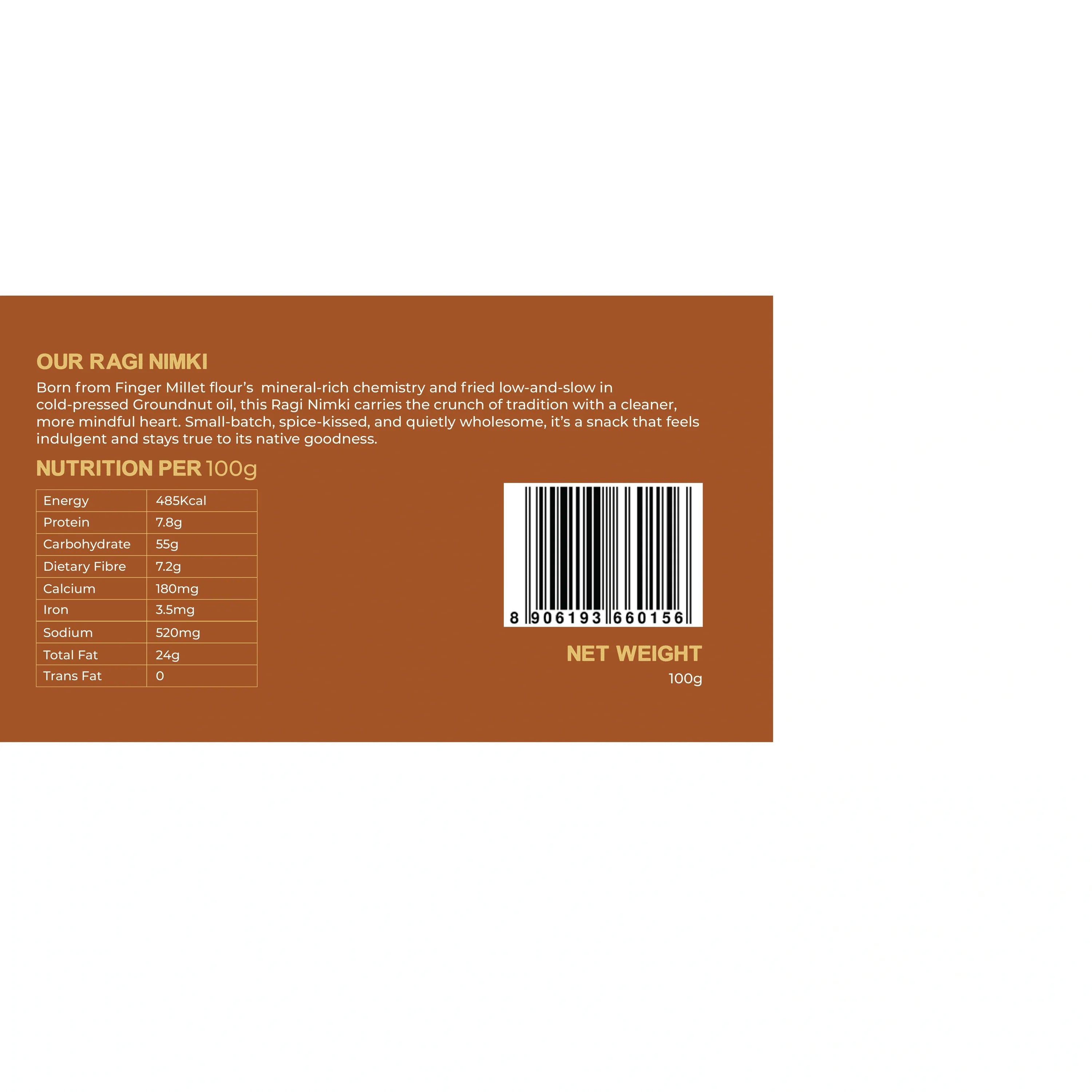 Ragi Nimki (Salted Finger Millet Crisp)- Premium Ingredient  - Preservative-Free - Earth Story Farms- 100gm