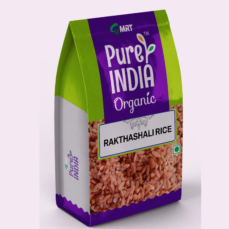 Rice | Rakthashal Rice -Gluten free - Support Heart Health, No preservatives-Mrt Organic - 500gm