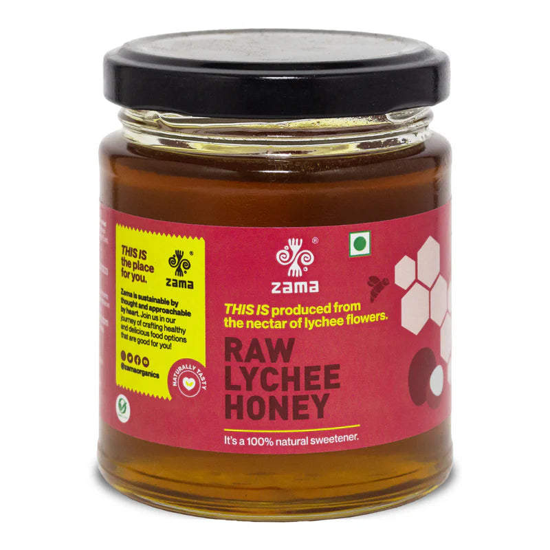 Honey | Raw Lychee Honey - 100% Natural Sweetener - Zama Organic - 200gms