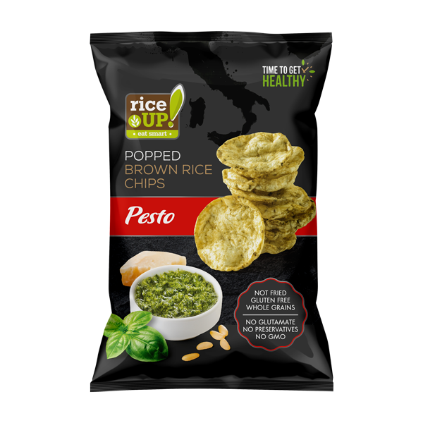 Chips | Brown Rice Pesto Chips - Gluten Free, Not Fried &amp;amp; Whole Grain - Riceup - 60gm